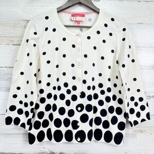 Talbots Petite Oprah Magazine Collection Polka Dot Button Cardigan Sweater LP‎